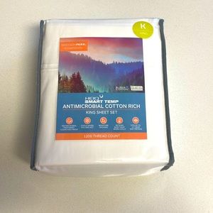 New Madison Park King Sheet Set Color White Cotton/Polyester 1200 Thread Count